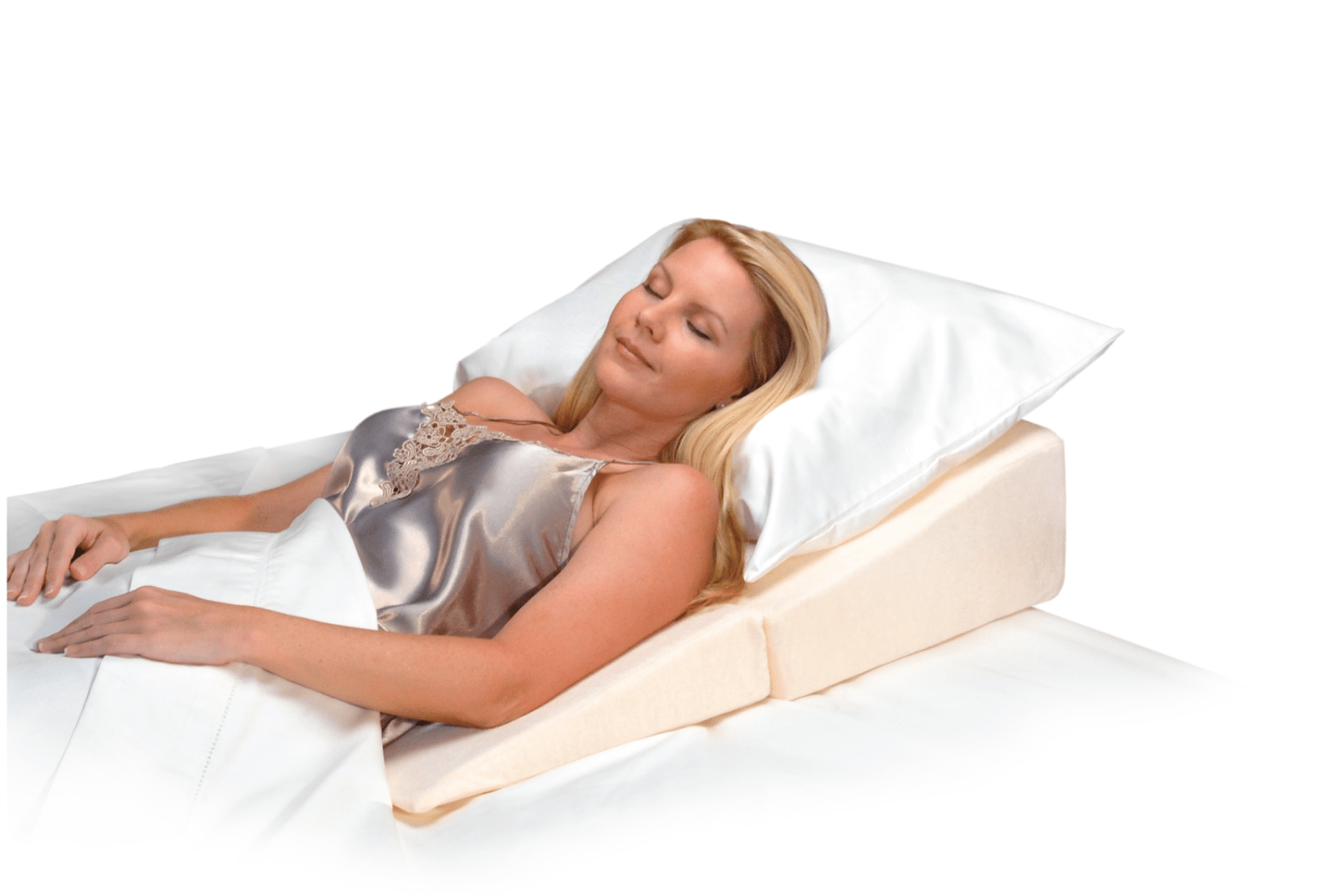 Two Foot Foldable Wedge Positioning Pillows for Elevated Sleeping